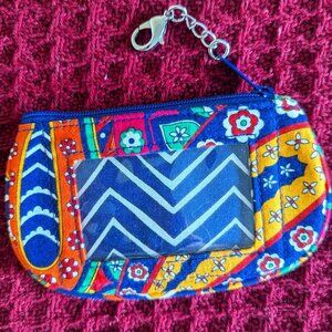 Like New Vera Bradley Venetian Paisley Blue Colorful ID/Coin Purse